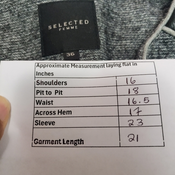 Selected Femme Woolblend Blazer With Leather Trim - Picture 16 of 16